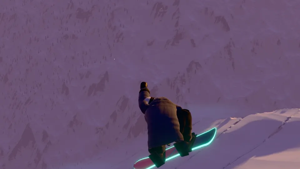 A snowboarder grabs mid-air off an Alaskan spine wall at golden hour in SIKRUN