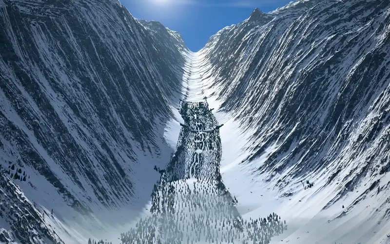 Blackspruce, a steep face covered in dense spruce trees